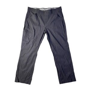 Eddie Bauer Rainier Tech Hiking Travel Pants 38x30 Nylon Stretch Cargo Zip Black